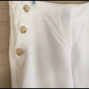 Ann Taylor Loft linen white pants 4p
